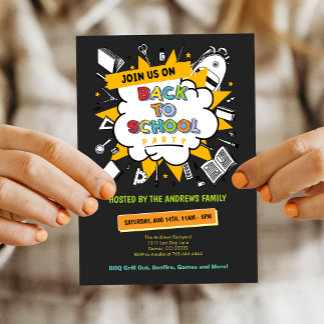 Niedlich zurück zum Party der Schulfamilie Einladung