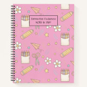 Niedlich zurück zur Schulart | Schulbedarf Notizblock (Vorderseite)