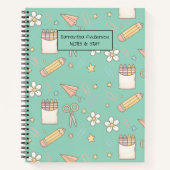 Niedlich zurück zur Schulart | Schulbedarf Notizblock (Vorderseite)