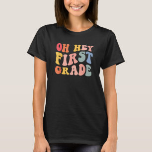 Niedlich zurück zur Schule 1. Klasse Groovy Lehrer T-Shirt