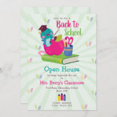 Niedlich zurück zur Schule - Haus zurück zur Schul Einladung (Vorne/Hinten)