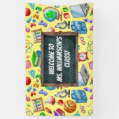 Niedlich zurück zur Schule Wasserfarbenkarton farb Banner (Vertikal)