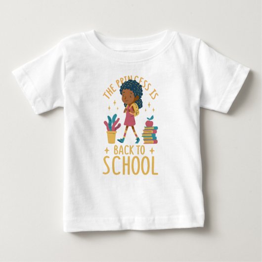 Niedlich zurück zur Schulprinzessin Girl Illustrat Baby T-shirt (Vorderseite)