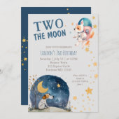 Niedlich zwei der Mondhundebötter zum zweiten Gebu Einladung (Vorne/Hinten)