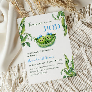 Niedlich zwei Erbsen in einem Pod Blue Boy Twins B Einladung