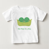 Niedlich zwei Erbsen in einem Pod für Baby-Twins Baby T-shirt (Vorderseite)