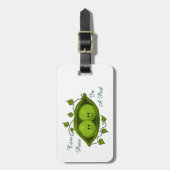 Niedlich zwei Erbsen in einem Pod personalisiert Gepäckanhänger (Vorderseite vertikal)