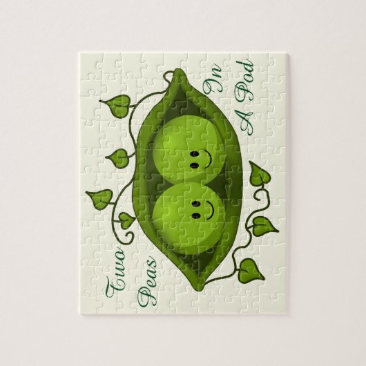 Niedlich zwei Erbsen in einem Pod Puzzle (Vertikal)