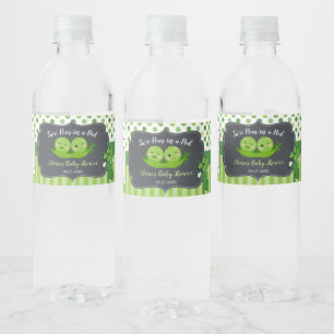 Niedlich zwei Erbsen in einer Pod Twin Boys Twins  Wasserflaschenetikett
