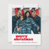 Niedlich zwei Fotos Frohe Weihnachten Red Custom T (Vorderseite)