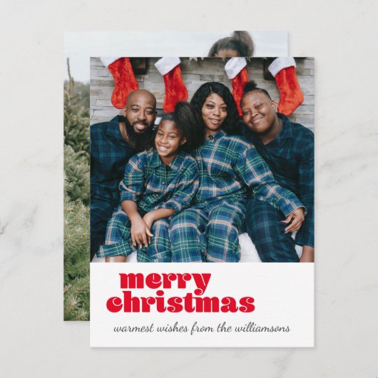 Niedlich zwei Fotos Frohe Weihnachten Red Custom T (Vorne/Hinten)