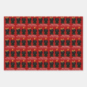 Niedlich zwei Katzen frohe Weihnachtsleuchten Red Geschenkpapier Set (Vorderseite 2)