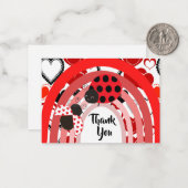 Niedlich zwei Ladybugs Vielen Dank Mitteilungskarte (Vorderseite/Rückseite Beispiel)