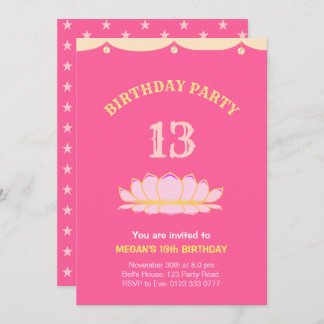 Niedliche 13. Geburtstagsparty Einladung