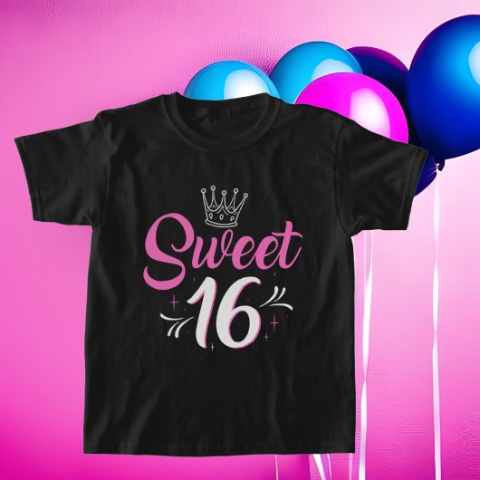 niedliche 16 . Geburtstag Wortart-Mädchen T-Shirt