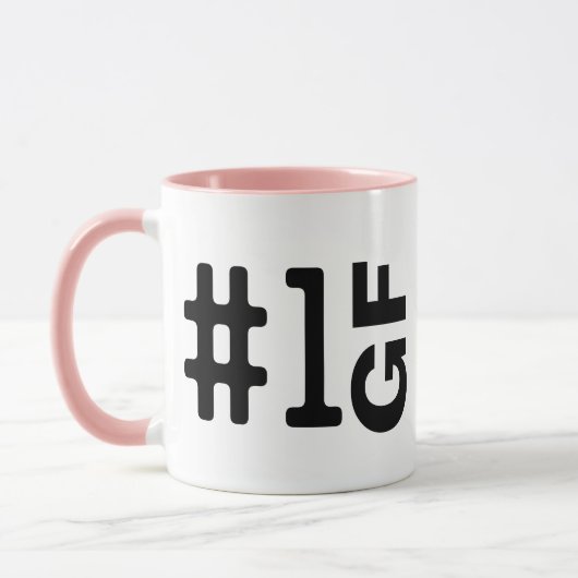 Niedliche #1 GF Anpassbare Nummer 1 Girlfriend Pin Tasse (Links)
