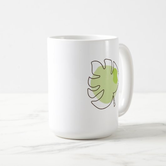 Niedliche 1-Linien-Kunst, tropisches, abgeschieden Kaffeetasse (VorderseiteRechts)