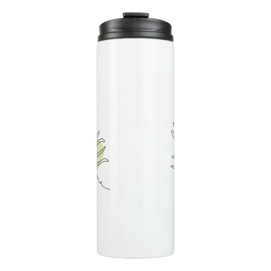 Niedliche 1-Linien-Kunst, tropisches, abgeschieden Thermosbecher (Vorderseite)