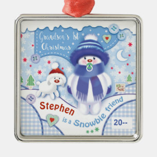 Niedliche 1. Weihnachtsverzierung für Enkel Ornament Aus Metall