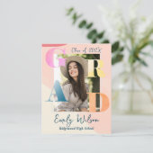 Niedliche 2025 Foto Graduation Party Mini Einladun Begleitkarte (Stehend Vorderseite)