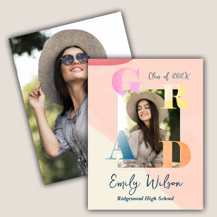 Niedliche 2025 GRAD 2 Foto Graduate Ankündigung Postkarte