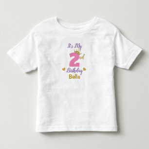 Niedliche 2. Geburtstag Goldkrone & Stars kundensp Kleinkind T-shirt