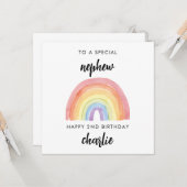 Niedliche 2. Geburtstagskarte für Neffen Karte (Vorderseite/Rückseite Beispiel)