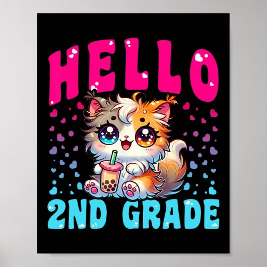 Niedliche 2. Klasse Katzen Mädchen für den ersten Poster (Vorne)