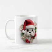 Niedliche 3-D Shih-tzu Dog Weihnachtswrap Kaffeetasse (Links)
