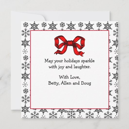 Niedliche 3-D Snowman Personalisierte Weihnachten (Rückseite)