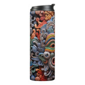 Niedliche 3-D Tiki-Maske Thermosbecher (Nach links gedreht)