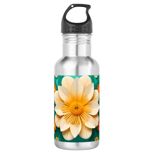Niedliche 3D-Blume Edelstahlflasche (Vorderseite)