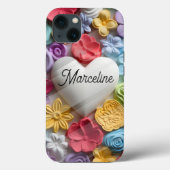 Niedliche 3D-Blume und Großherz Case-Mate iPhone Hülle (Rückseite)