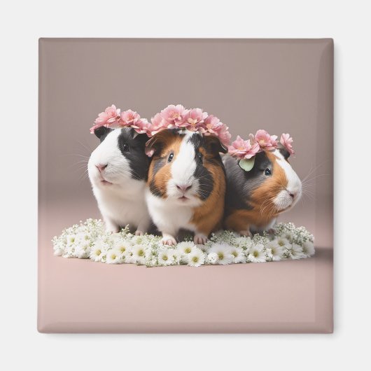 Niedliche 3D Boho Guinea Schweine Kühlschrankmagne Magnet (Vorne)