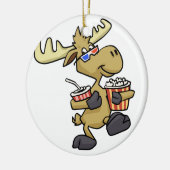 Niedliche 3D-Brille | Hintergrundfarbe auswählen Keramik Ornament (Links)