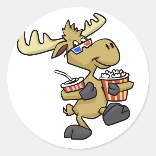 Niedliche 3D-Brille | Hintergrundfarbe auswählen Runder Aufkleber (Vorderseite)