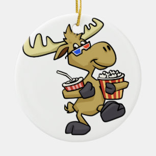 Niedliche 3D-Brille tragen  Hintergrundfarbe Keramik Ornament