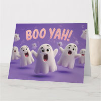 Niedliche 3D Fuzzy Ghost Charaktere schreien Boo Y
