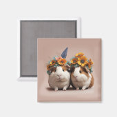 Niedliche 3D-Guinea Schweine, Kühlschrankmagnet (Vorderseite/Rückseite)