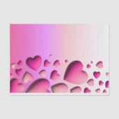 Niedliche 3D-Rosa Herzchen Valentinas Dekoupage Seidenpapier (Vorderseite)