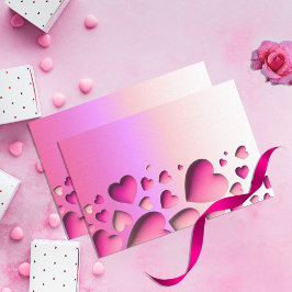 Niedliche 3D-Rosa Herzchen Valentinas Dekoupage Seidenpapier