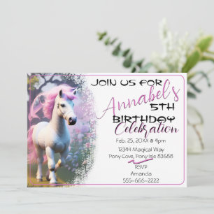 Niedliche 3D-Spirit Pony 20 Geburtstagseinladung Einladung