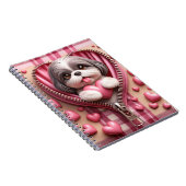 Niedliche 3D-Welpe im rosa und weißen Hintergrund  Notizblock (Rechte Seite)