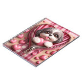 Niedliche 3D-Welpe im rosa und weißen Hintergrund  Notizblock (Linke Seite)