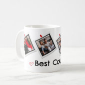 Niedliche 4 Foto Best Paares benutzerdefinierte Fo Kaffeetasse (Vorderseite Links)