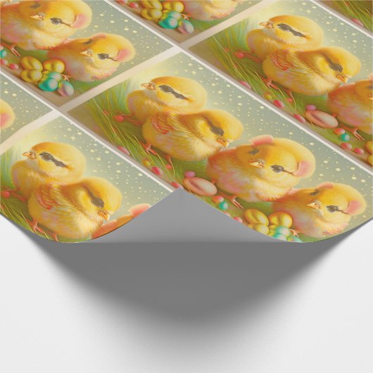 Niedliche 4 Osterhühnerkollektion Geschenkpapier (Ecke)