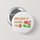 Niedliche 50. Geburtstagsgeschenkidee Button (Vorne & Hinten)