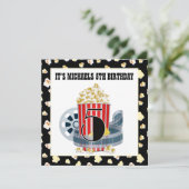 niedliche 5. Geburtstagsfilmtheater Party Einladun Einladung (Stehend Vorderseite)