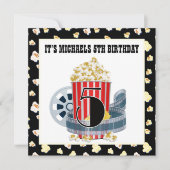 niedliche 5. Geburtstagsfilmtheater Party Einladun Einladung (Vorderseite)