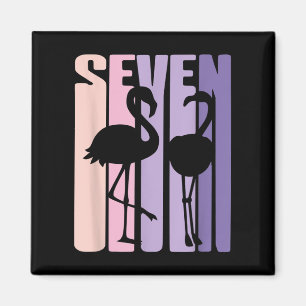 Niedliche 7. Geburtstagsgeschenk I Flamingo I 7 Ja Magnet